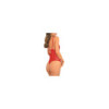 Body rouge en dentelle et fine résille 